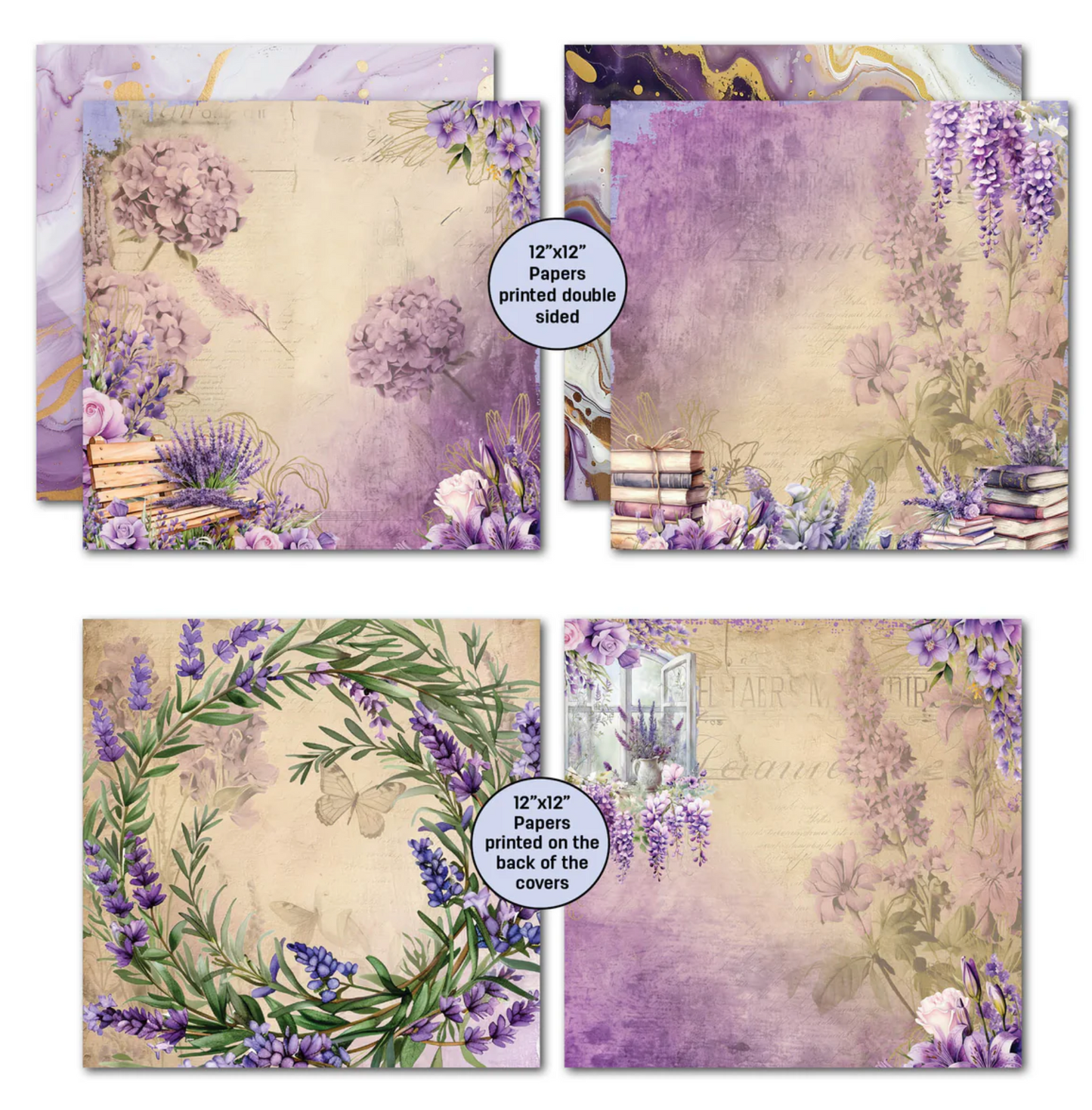 3Quarter Designs Lilac Euphoria 12x12 Design Paper & Diecuts Set