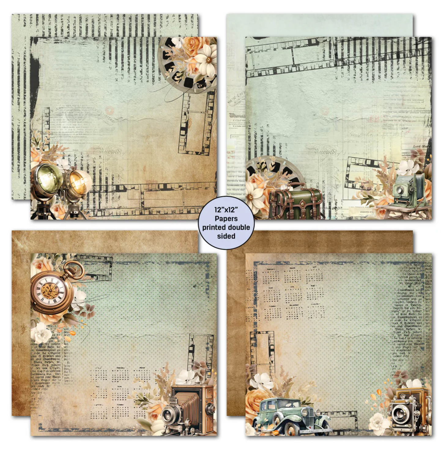 3Quarter Designs Captured Moments 12x12 Design Paper & Diecuts Set
