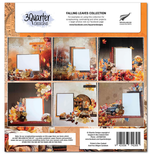 3Quarter Designs Falling Leaves 12x12 Scrapbook Collection
