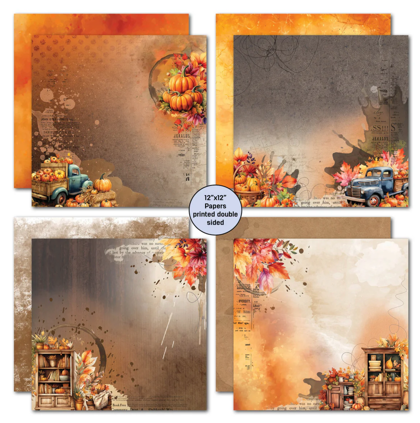 3Quarter Designs Falling Leaves 12x12 Scrapbook Collection