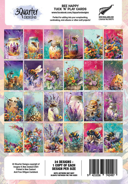 3Quarter Designs Bee Happy - Tuck N Play Cards