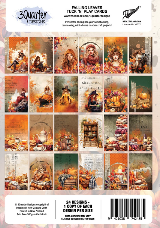 3Quarter Designs Falling Leaves - Tuck N Play Cards