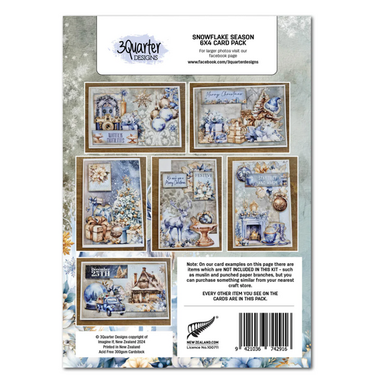 3Quarter Designs Snowflake Season 6x4 Card Pack