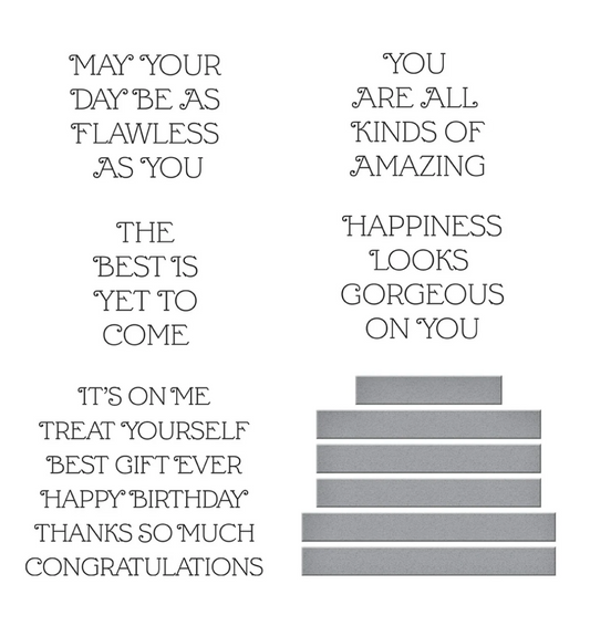 Spellbinders Flawless Sentiments Press Plate & Die Set