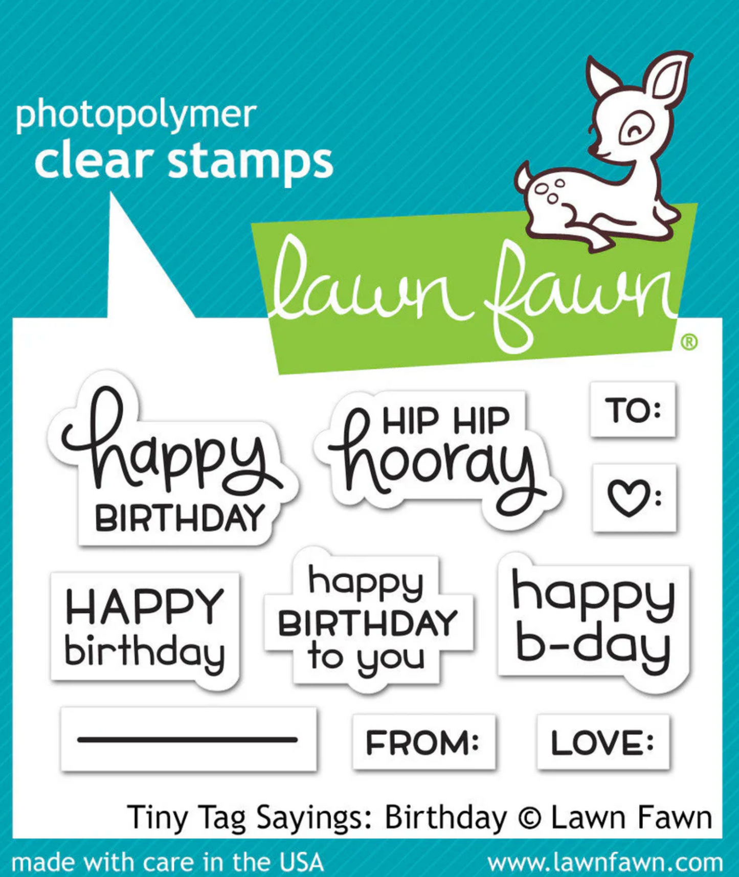 Lawn Fawn Tiny Tag Sayings: Birthday