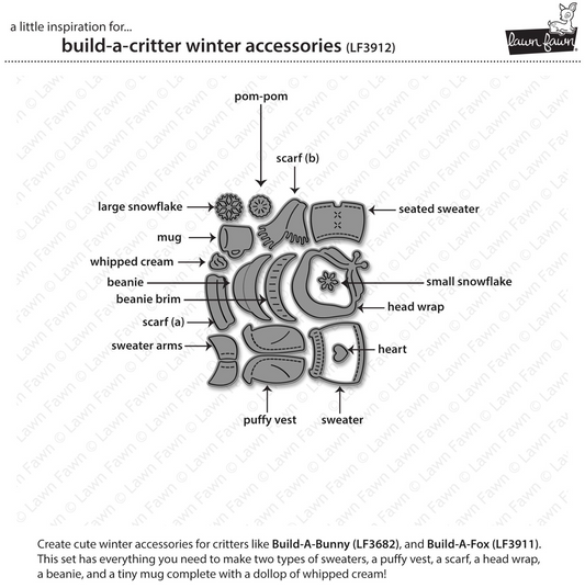 Lawn Fawn Build-A-Critter Winter Accessories Dies