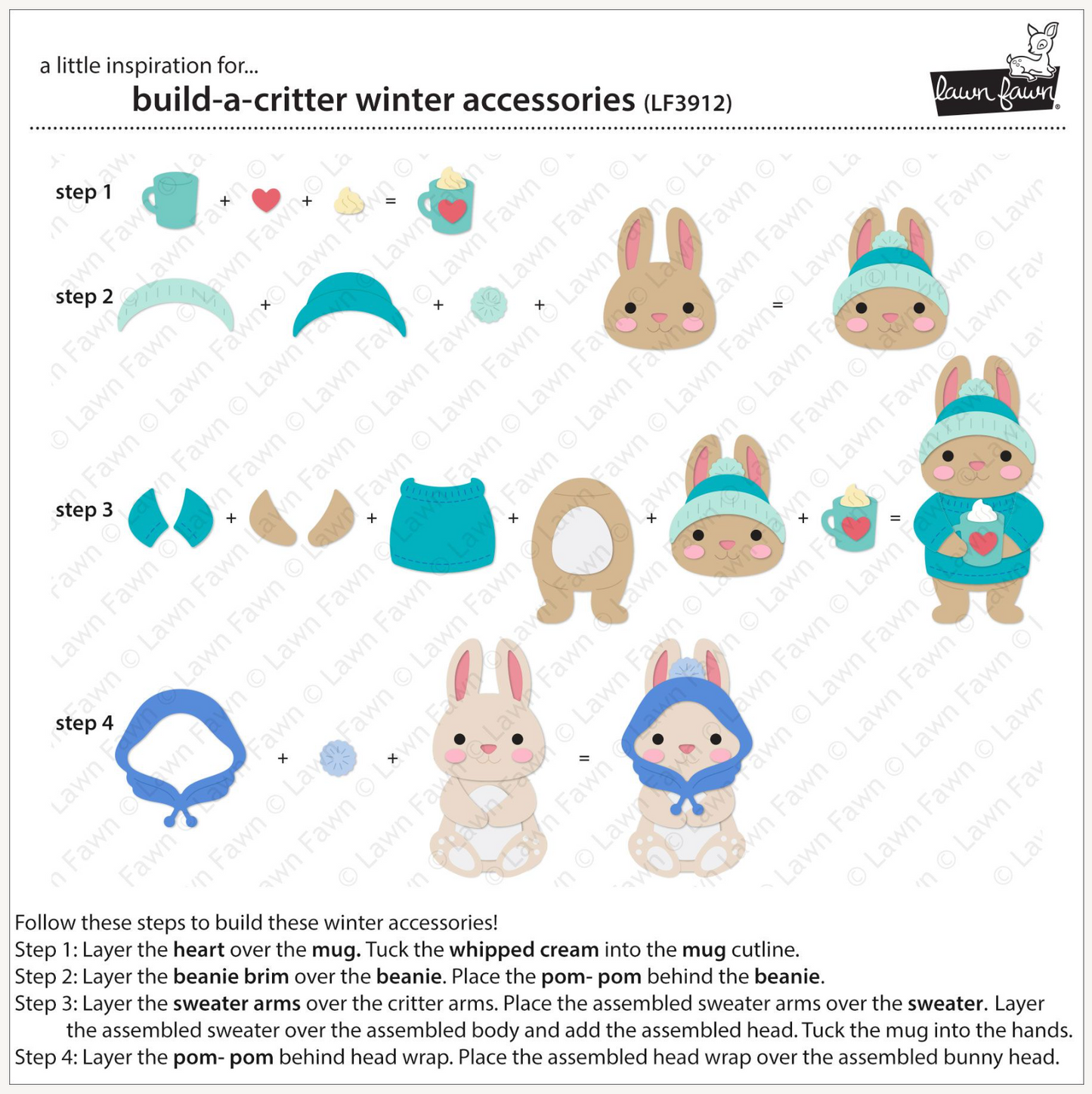 Lawn Fawn Build-A-Critter Winter Accessories Dies