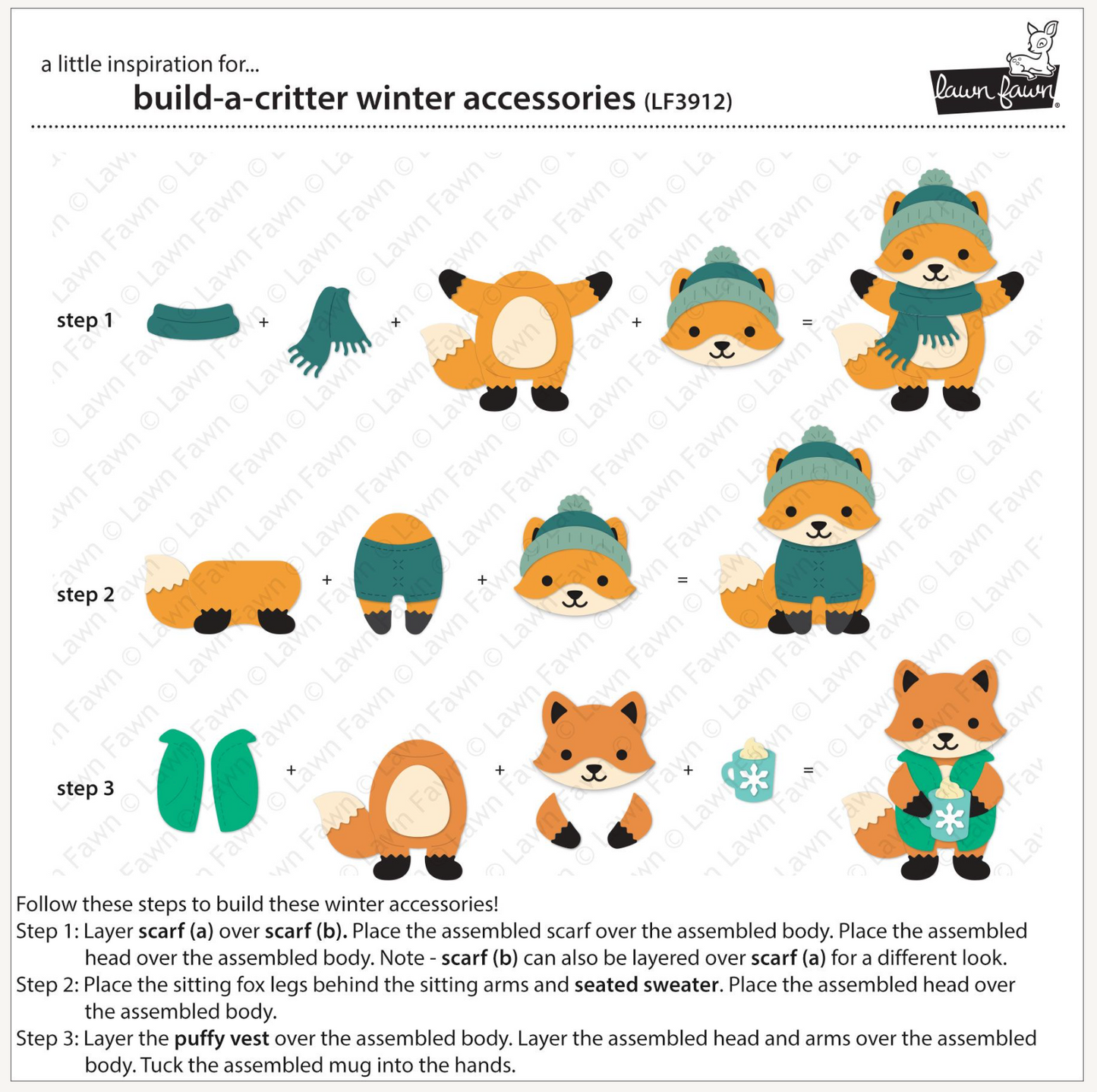 Lawn Fawn Build-A-Critter Winter Accessories Dies