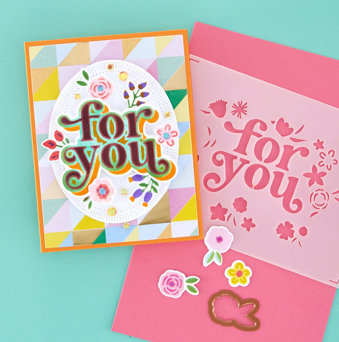 Spellbinders Floral For You Stencil and Die Set