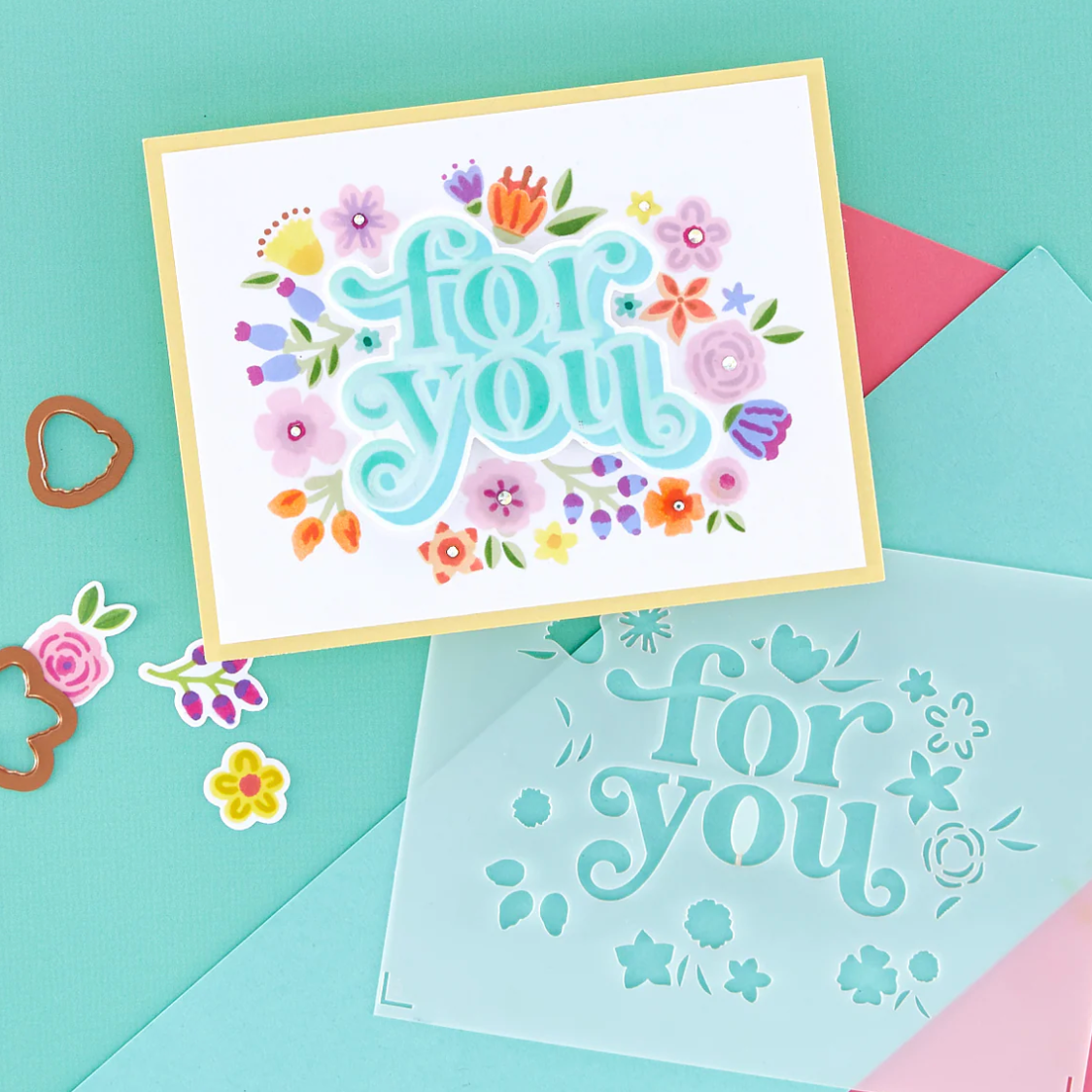 Spellbinders Floral For You Stencil and Die Set