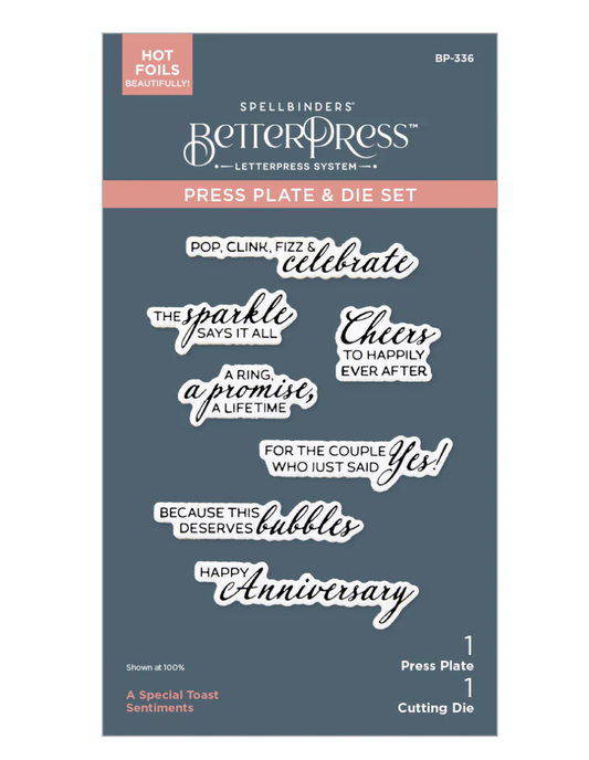 Spellbinders Happier Hour BetterPress Sentiments Bundle