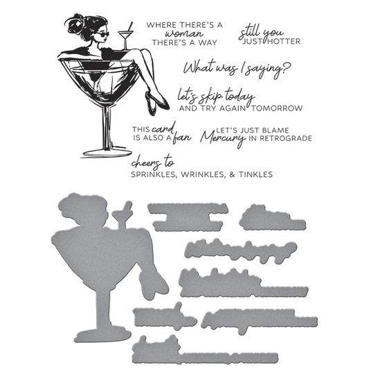 Spellbinders Martini Mood BetterPress Plate & Die Set