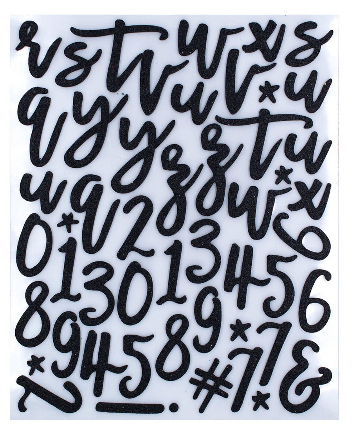 Black Glitter Foam Alphabet Stickers