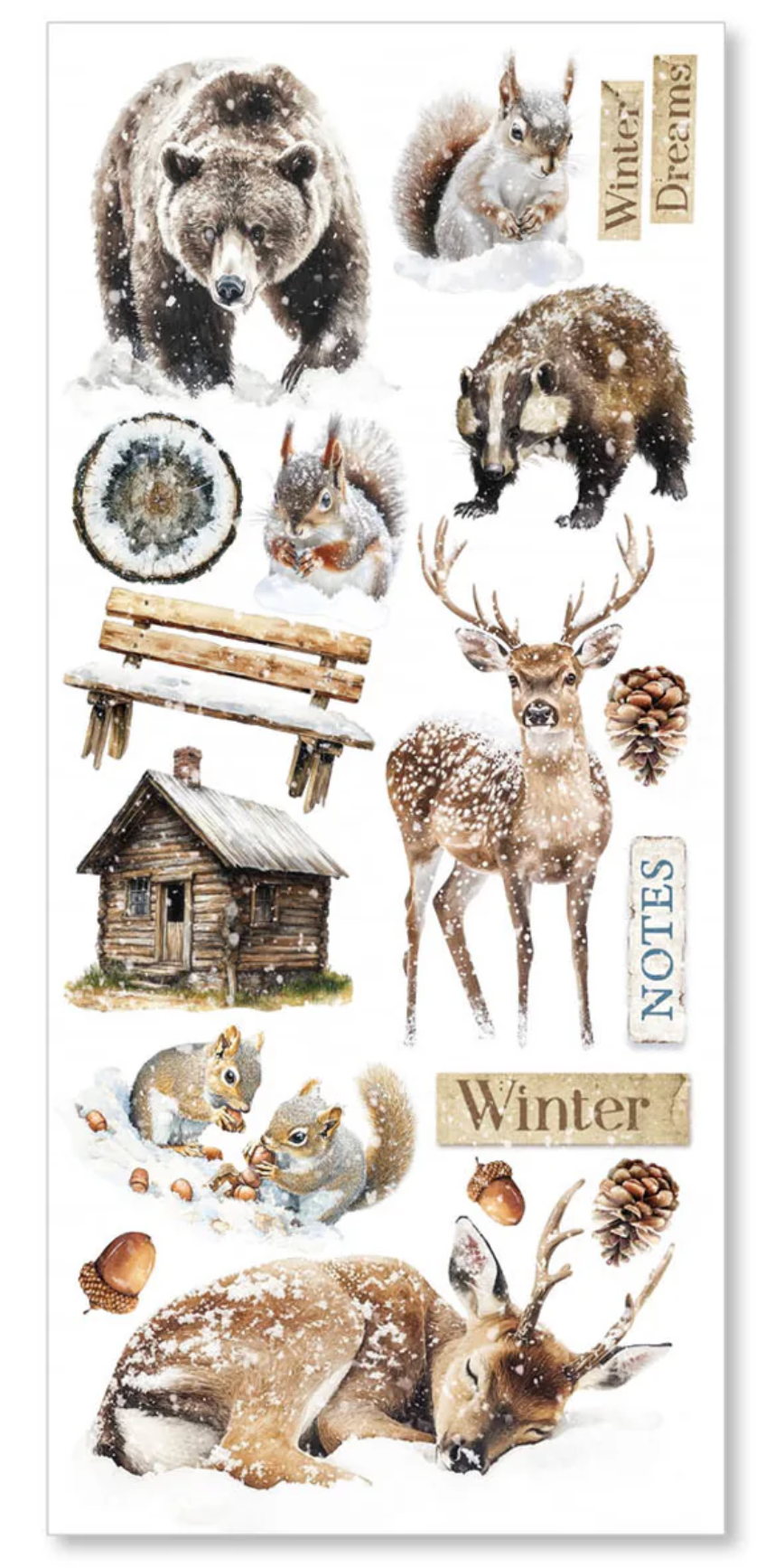 Ciao Bella Forest Tales Transparent Adhesive Sheets 5/Pkg