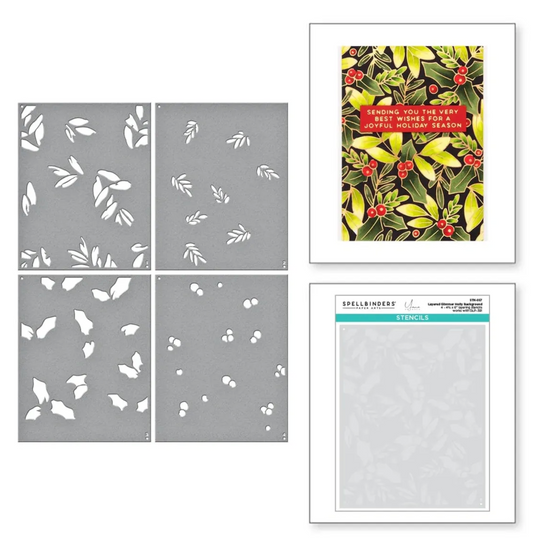 Spellbinders Layered Glimmer Holly Background Bundle