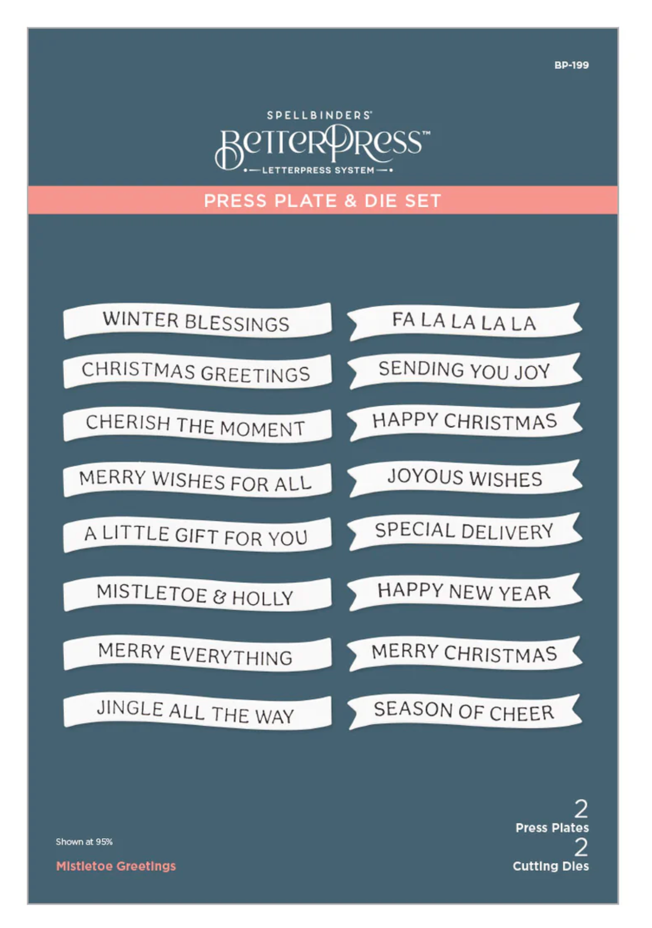 Spellbinders Mistletoe Greetings Press Plate & Die Set