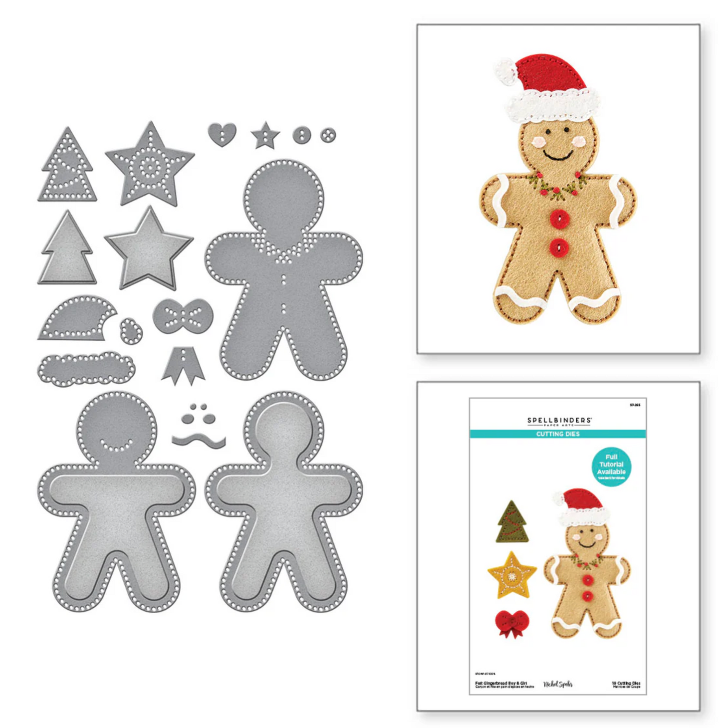 Spellbinders Felt Gingerbread Boy & Girl Etched Dies