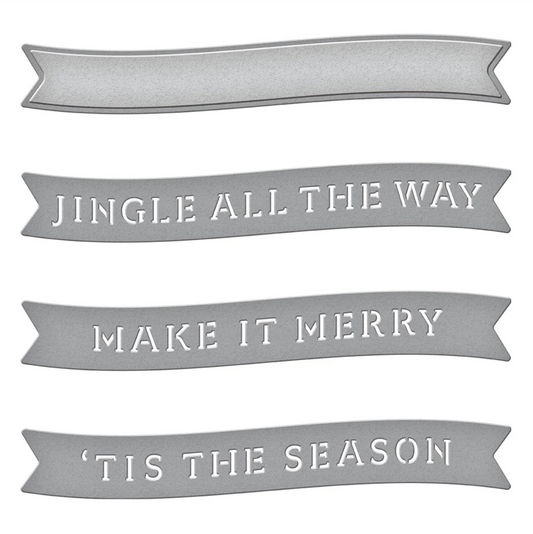 Spellbinders Make It Merry Sentiments Etched Dies