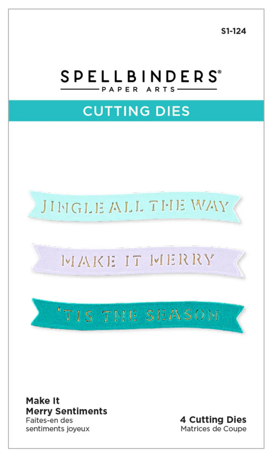 Spellbinders Make It Merry Sentiments Etched Dies