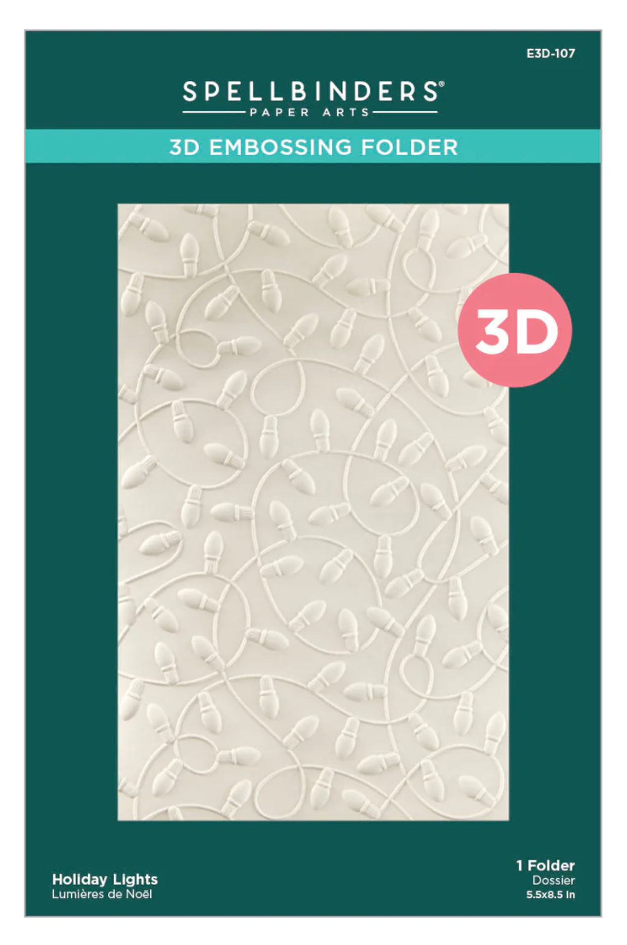 Spellbinders Holiday Lights 3D Embossing Folder
