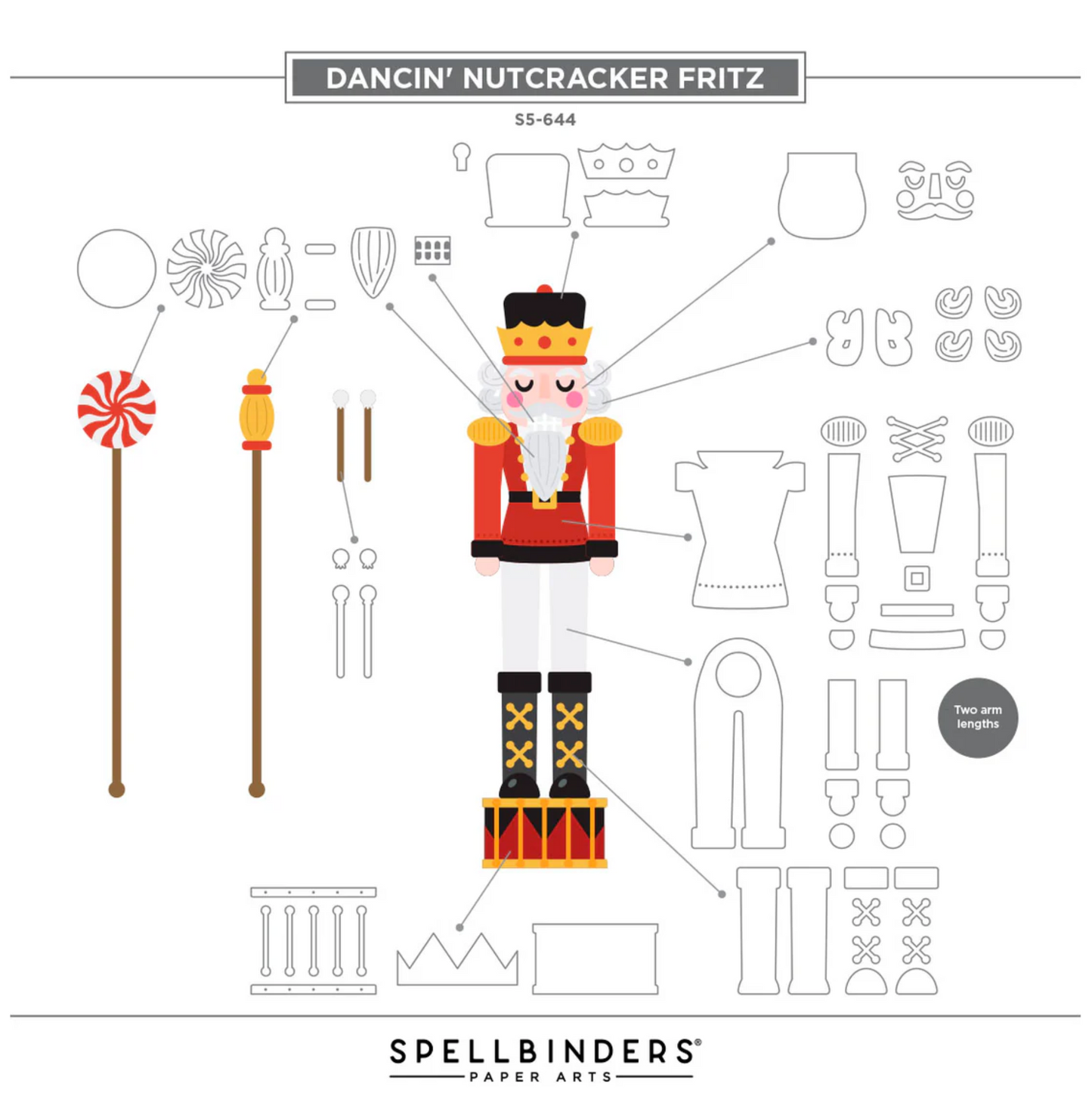 Spellbinders Dancin' Nutcracker Fritz Etched Dies