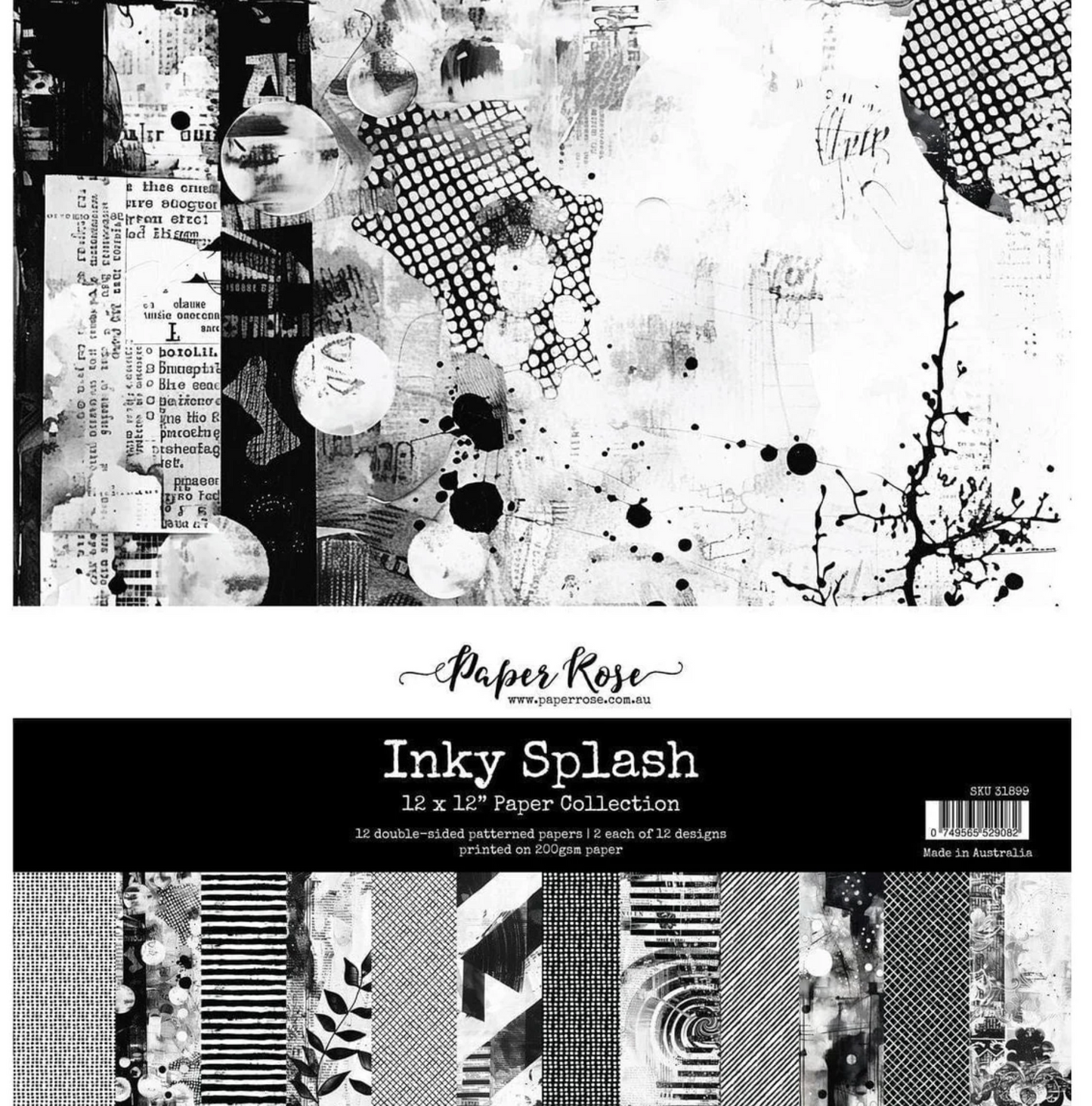 Paper Rose - Inky Splash 12x12 Paper Collection