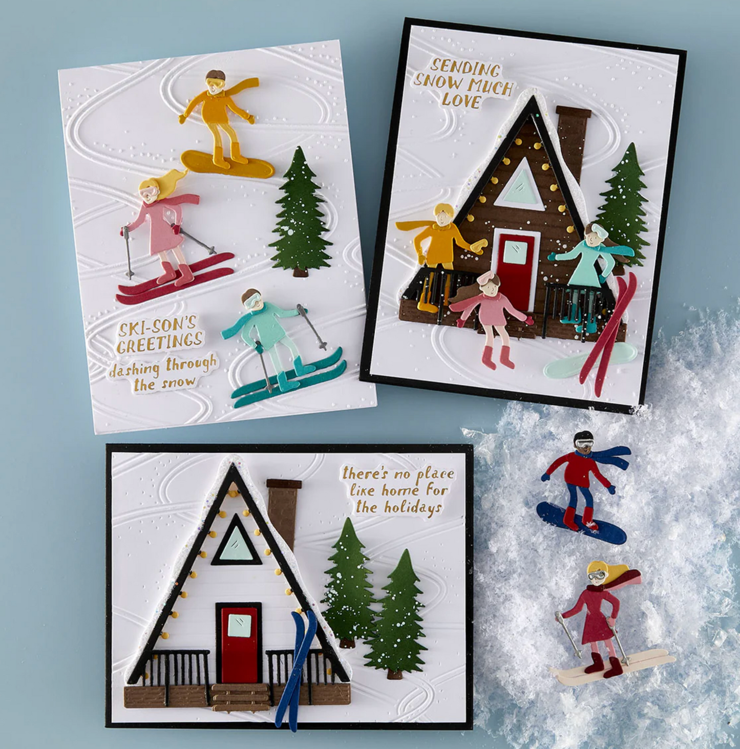 Spellbinders Ski-son's Greetings Dies and 3D Folder Bundle