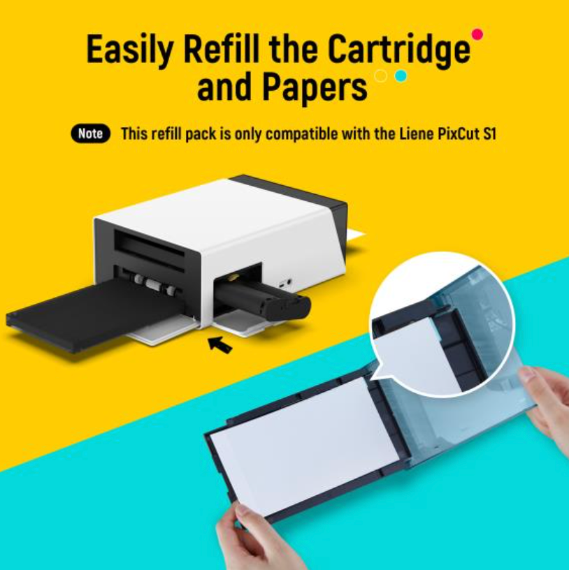 Liene Photo Sticker Cutter Photo Paper 4x6 and Ink Cartridge