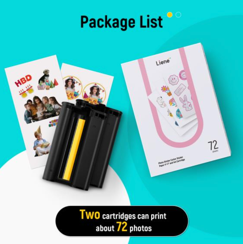 Liene Photo Sticker Cutter Paper 4"X7" W/Ink Cartridge