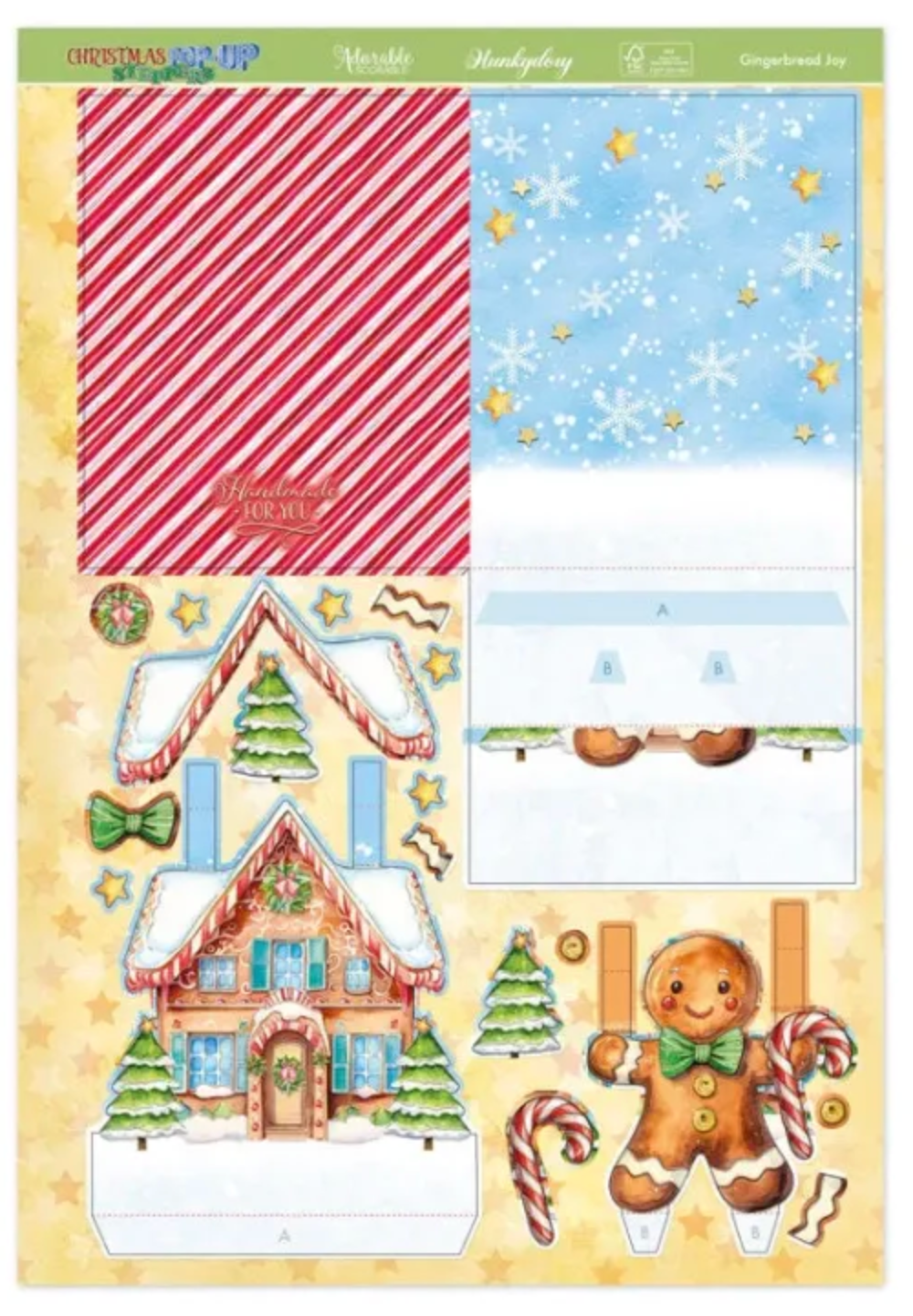 Hunkydory Gingerbread Joy Pop-Up Stepper Card
