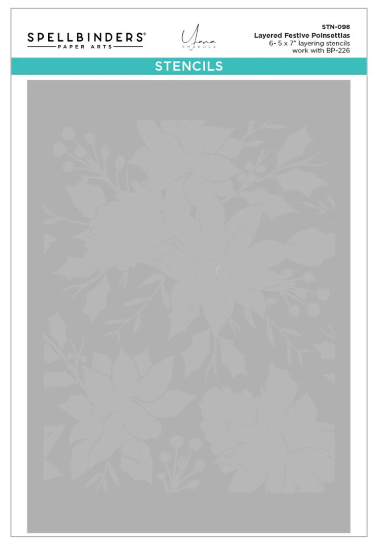 Spellbinders Festive Poinsettias BetterPress and Stencil Bundle