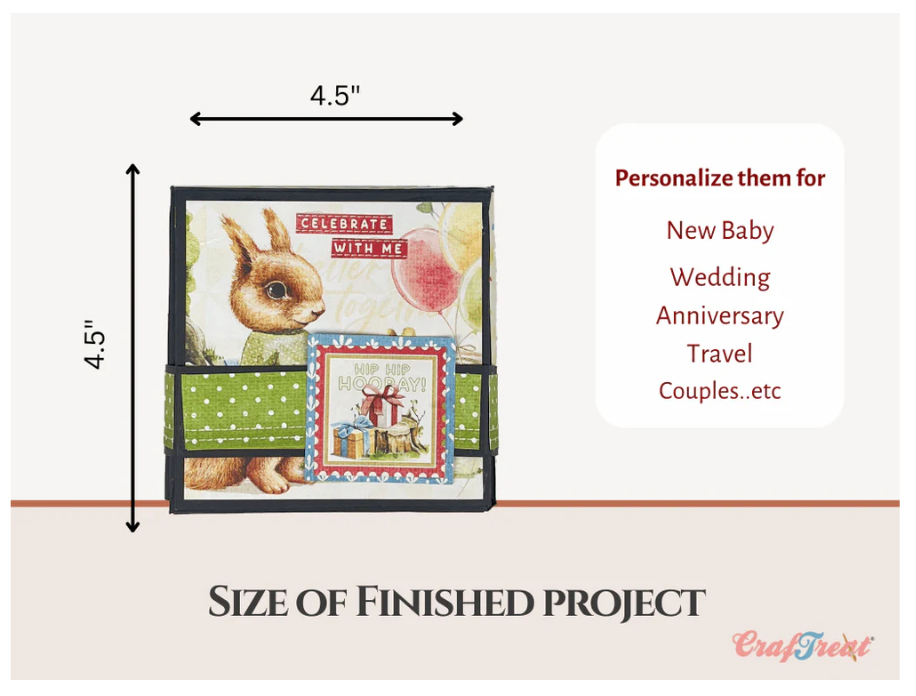 Craftreat Scrapbook Blank Quick Folio - Flip Flair Folio - Black, Kraft and White