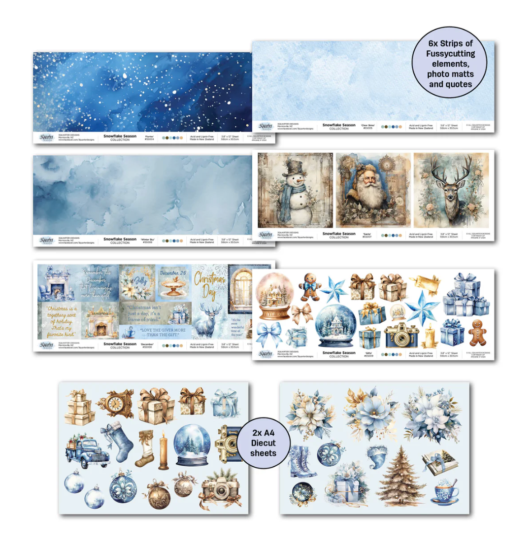 3Quarter Designs Snowflake Season 12x12 Design Paper & Diecuts Set