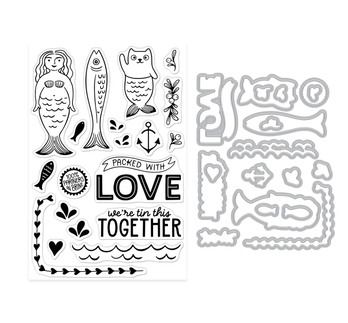 Hero Arts Partners In Brine Stamp & Cut Set