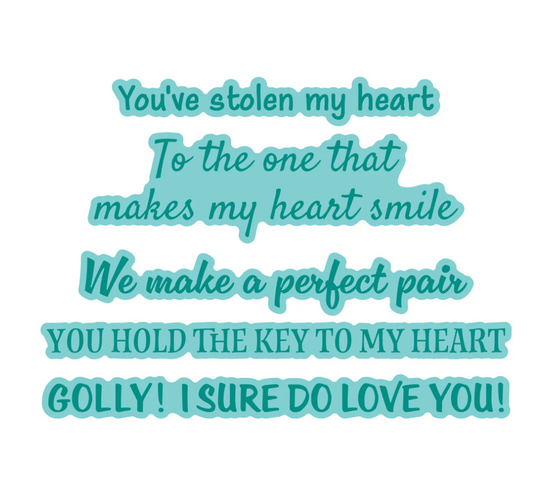 Spellbinders Classic Mouse Love Sentiments Press + Foil Plate & Die Set