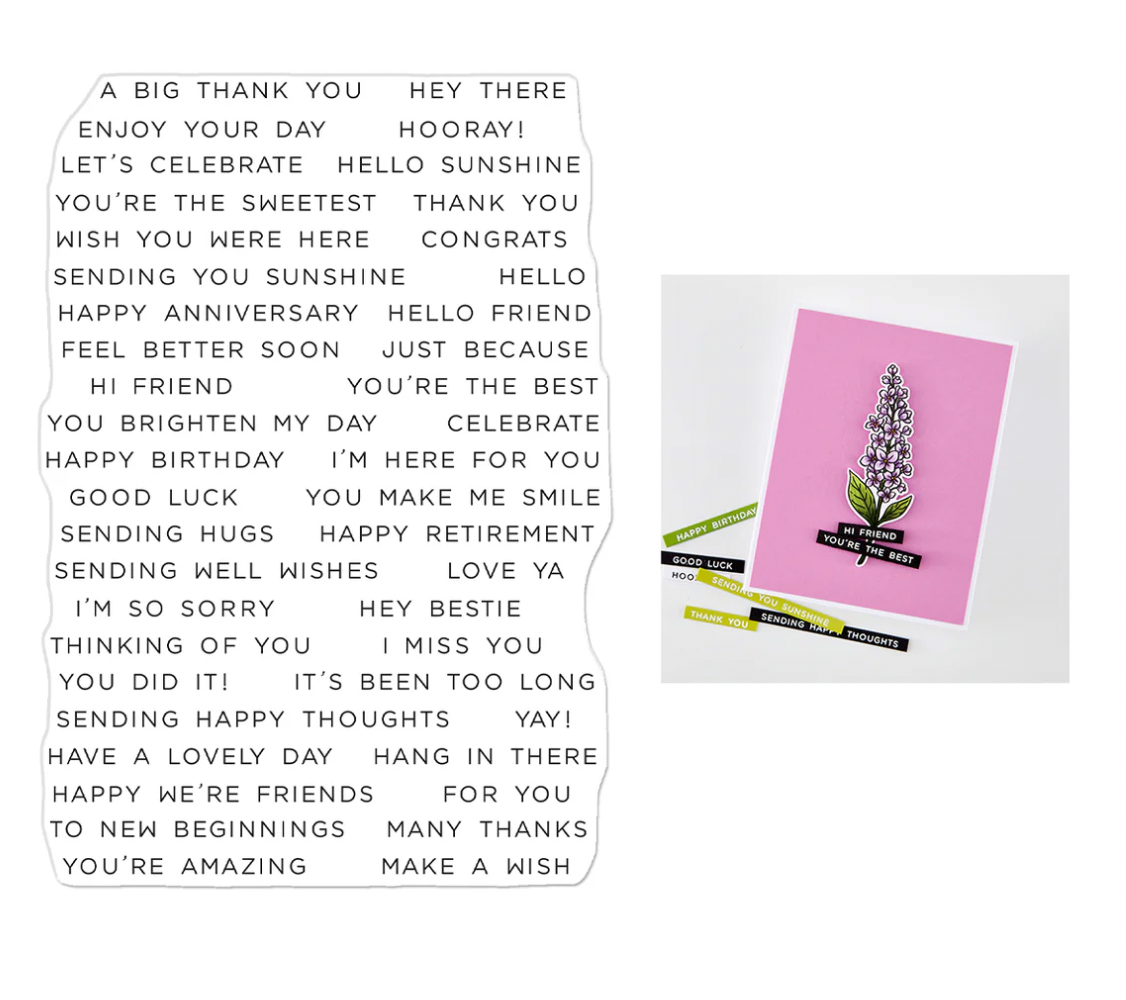Hero Arts Everyday Sentiment Strips 2 Clear Stamp Set