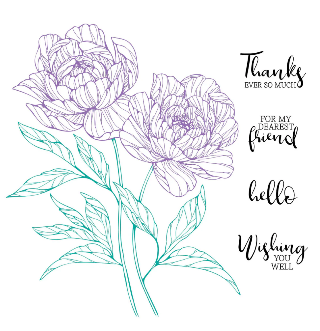 Peony Perfection Registration Press Plates