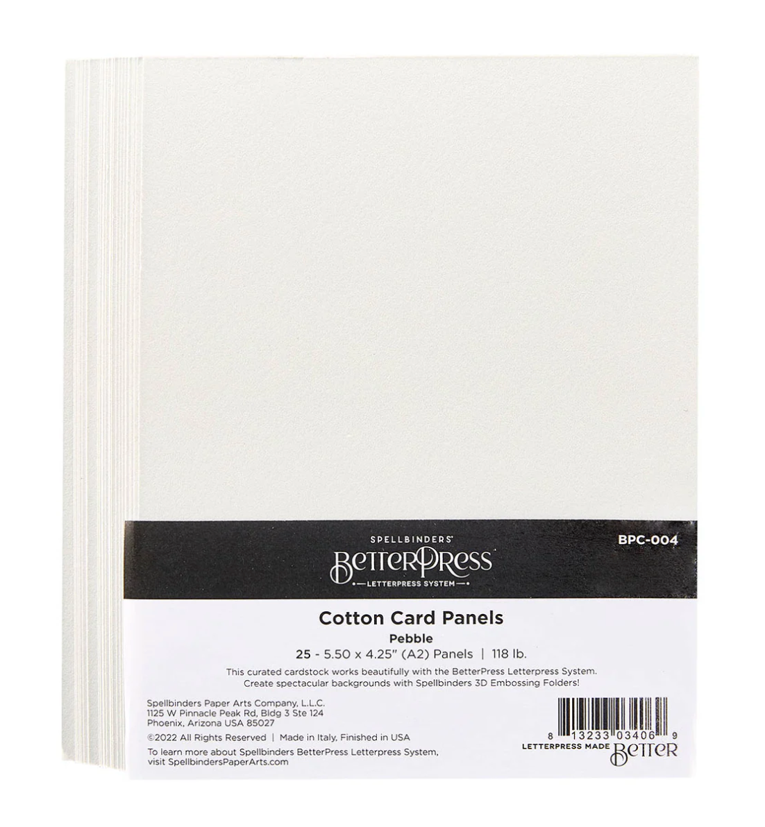 A2 BetterPress Cotton Card Panels- 25 Pack