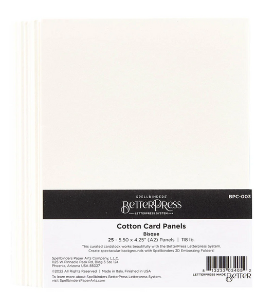 A2 BetterPress Cotton Card Panels- 25 Pack