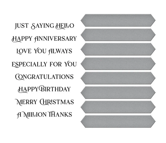 Fancy Sentiment Strips Press Plate & Die Set