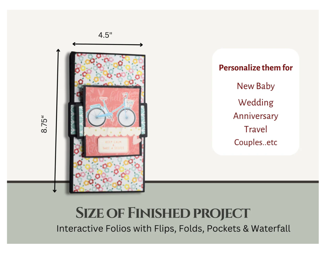 CrafTreat Scrapbook Blanks - Flag Folio - Black & Kraft Color