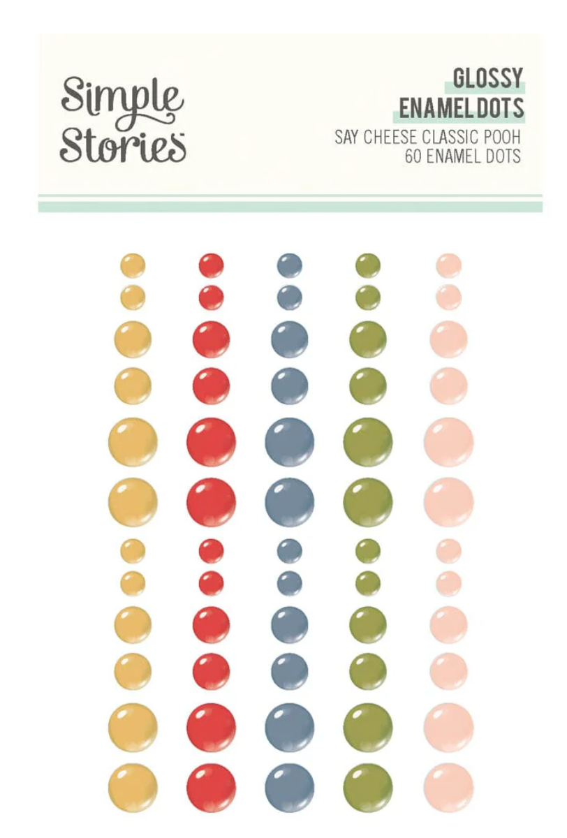 Simple Stories Say Cheese Classic Pooh Birthday Card Kit & Enamel Dots