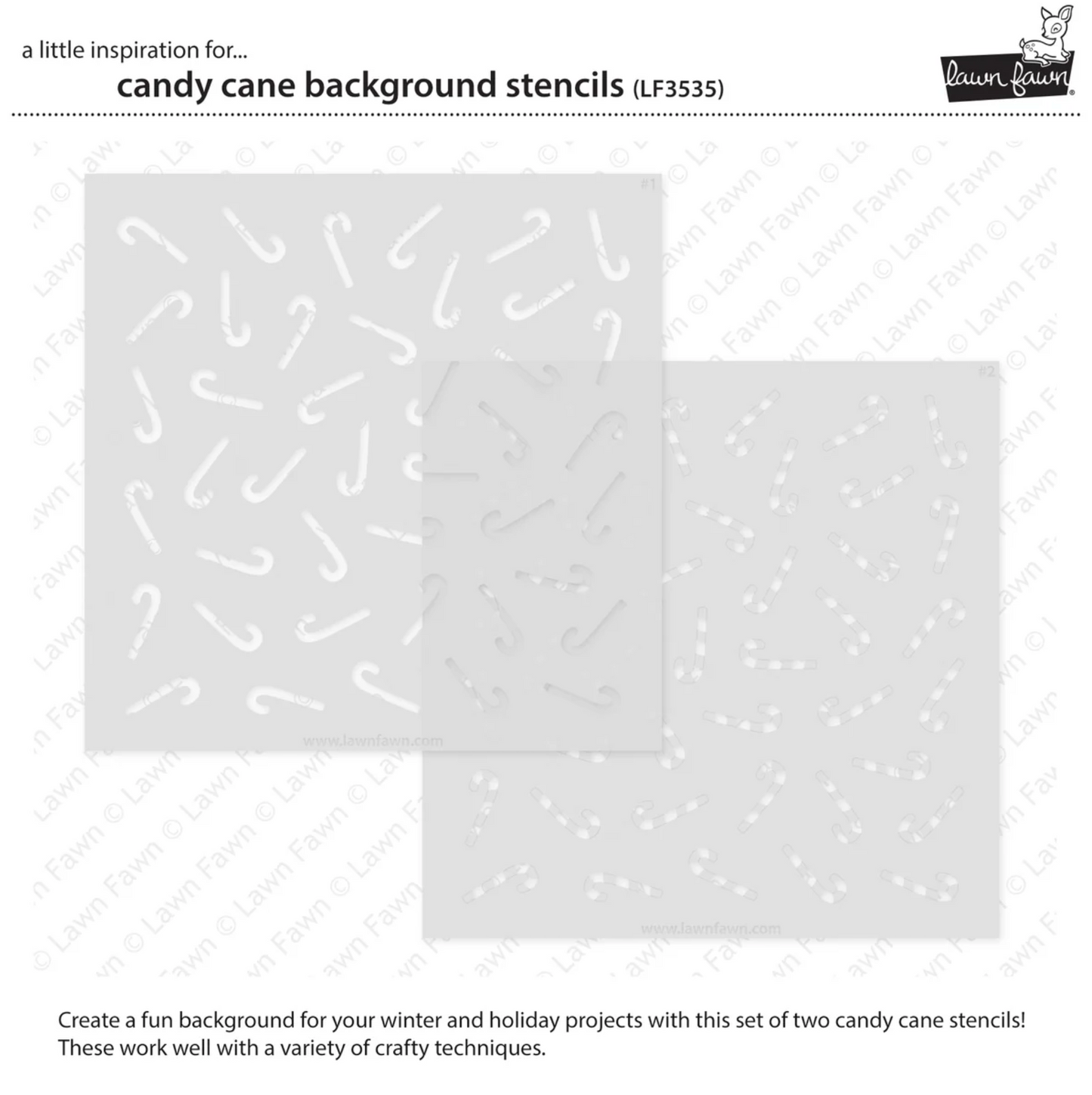 Lawn Fawn Candy Cane Background Stencils