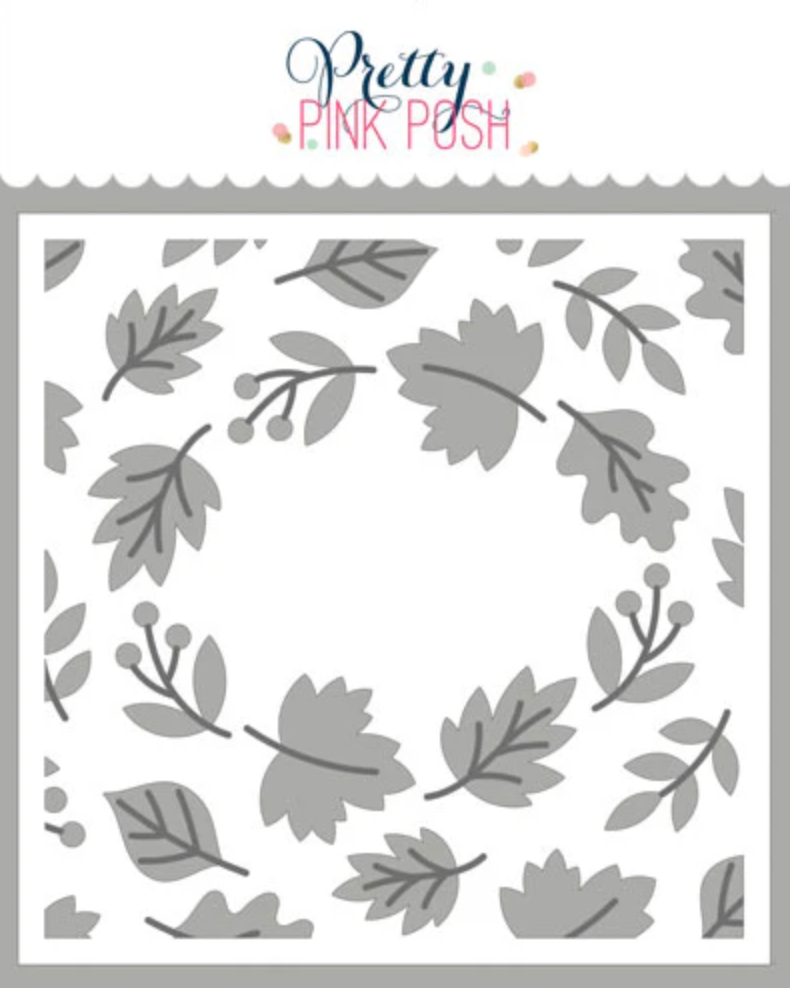 Pretty Pink Posh Layered Fall Wreath Stencil