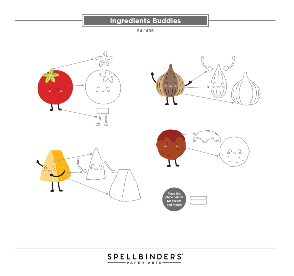 Spellbinders Ingredients Buddies Etched Dies