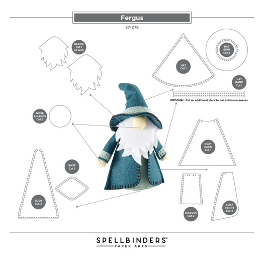 Spellbinders Fergus 3D Felt Decor Die Collection Bundle