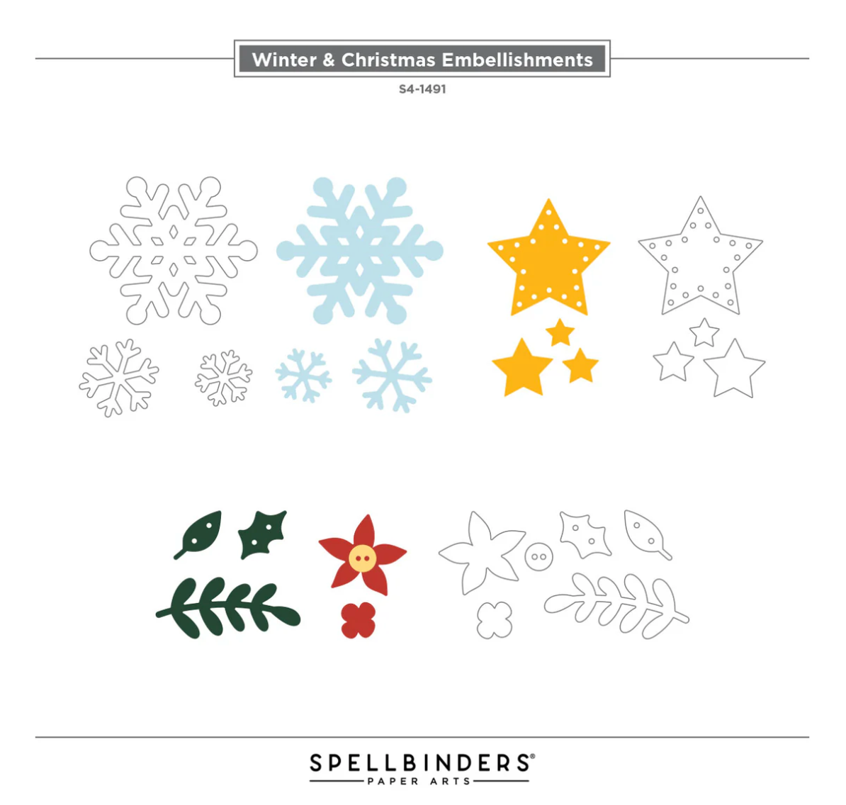 Spellbinders Fergus 3D Felt Decor Die Collection Bundle