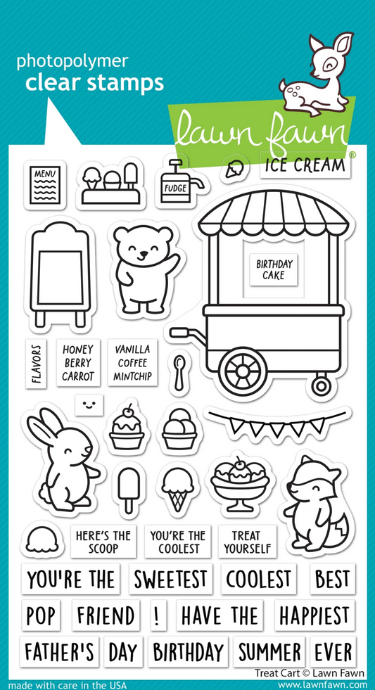 Lawn Fawn Treat Cart Stamp, Die, and Stencil Bundle