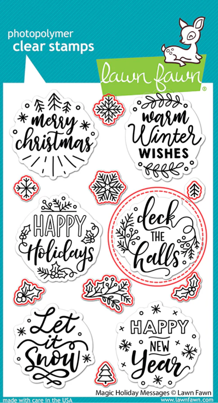 Lawn Fawn Magic Holiday Messages Dies