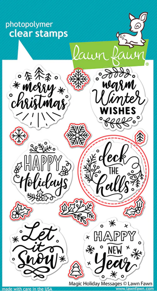 Lawn Fawn Magic Holiday Messages Dies